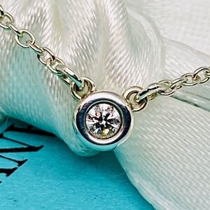 Tiffany & Co. Elsa Peretti Diamond by the Yard Necklace .05 ct, 16″,  MSRP $625